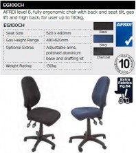 EG100CH Chair Range And Specifications